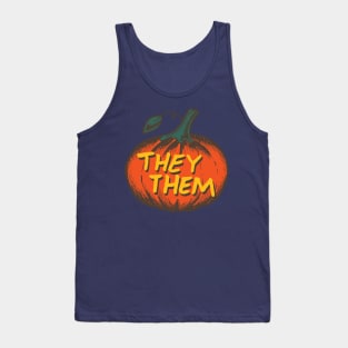 LGBTQIA+ They them Pronouns Jack-O-Lantern Pumpkin Tank Top